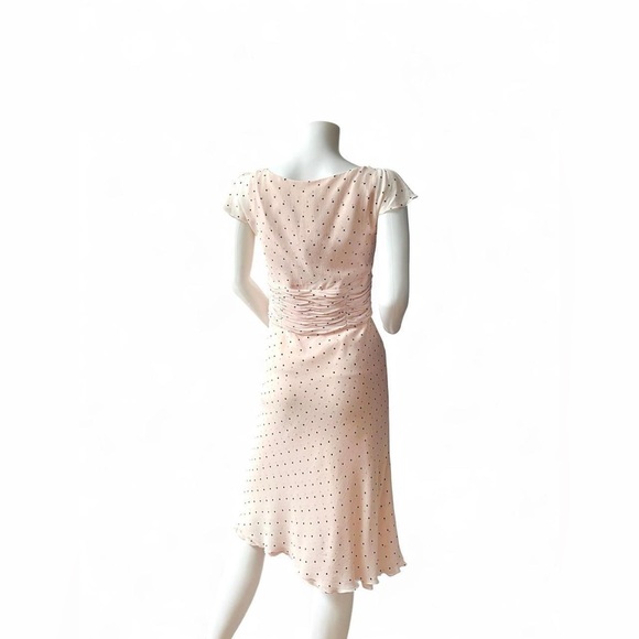 Escada Light Pink Polka Dot Ruffle Dress - Picture 5 of 7